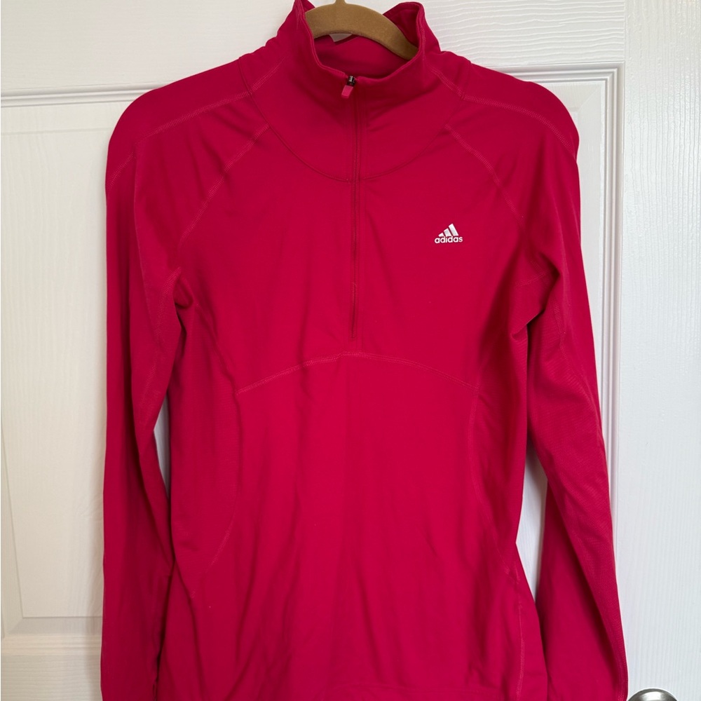 Adidas Women's Bright Pink Quarter-Zip Sweatshirt